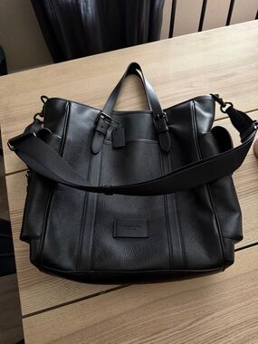 Coach Black Leather Sprint Tote Backpack